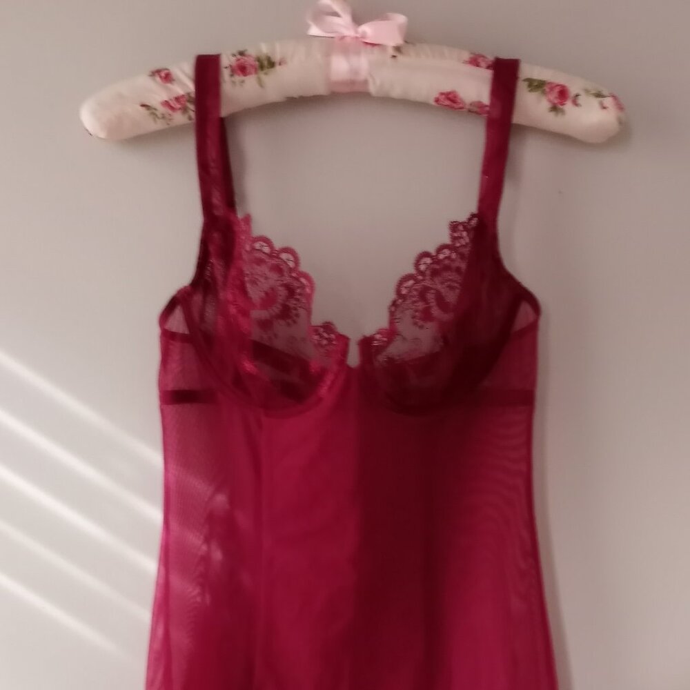 'Victoria's Secret' Burgundy Nightie Size 34C
